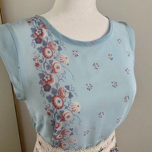 Robert Friedman Silk Cap Sleeve Blouse